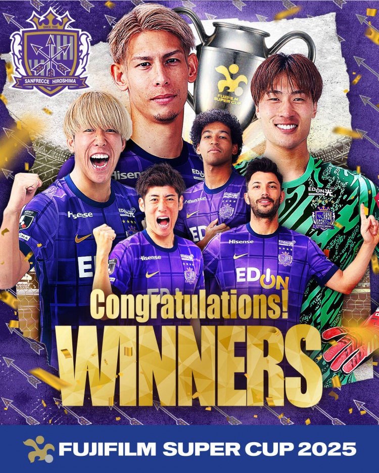  日超杯廣島三箭2-0神戶勝利船奪冠，共53343人現(xiàn)場(chǎng)觀戰(zhàn)創(chuàng)上座紀(jì)錄