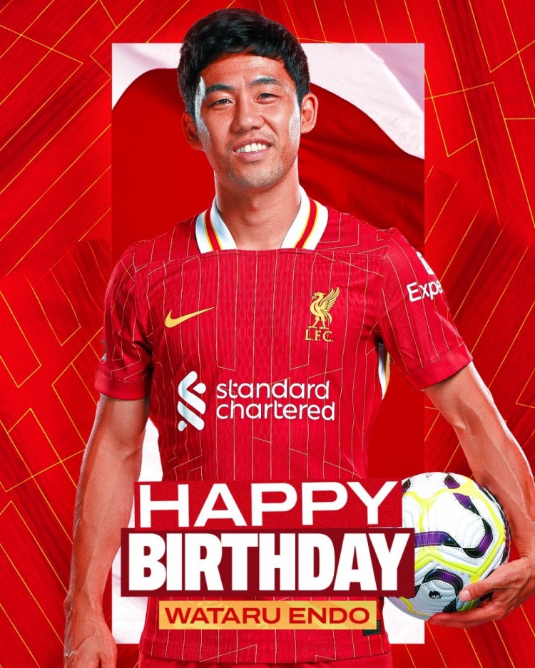  利物浦祝遠(yuǎn)藤航32歲生日快樂，球員加盟紅軍至今出戰(zhàn)62場比賽