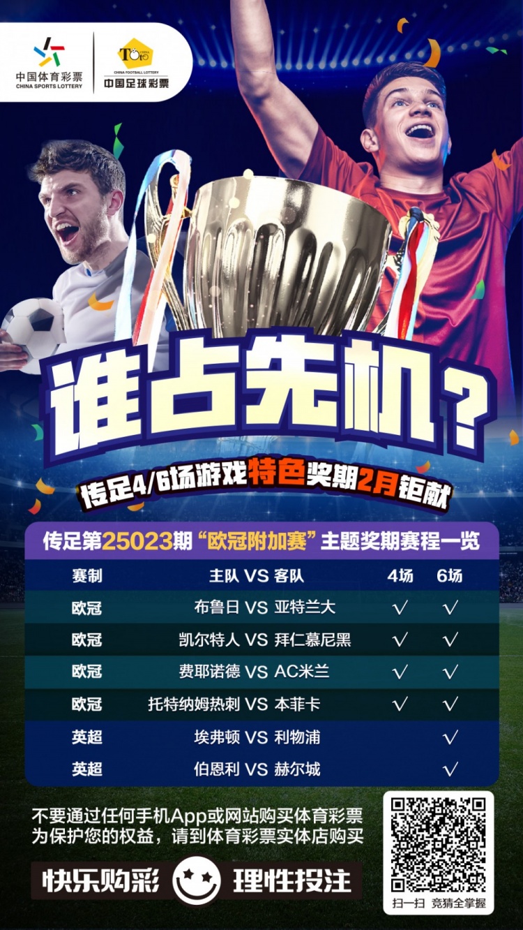  誰占先機(jī)？！傳足特色獎(jiǎng)期第25023期聚焦歐冠附加賽