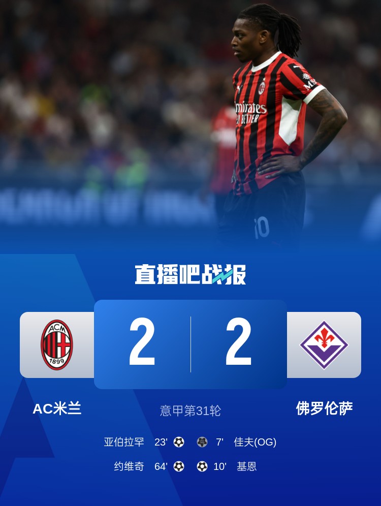  孔塞桑上任后米蘭有13場比賽先丟球落后，最終戰(zhàn)績?yōu)?勝1平6負